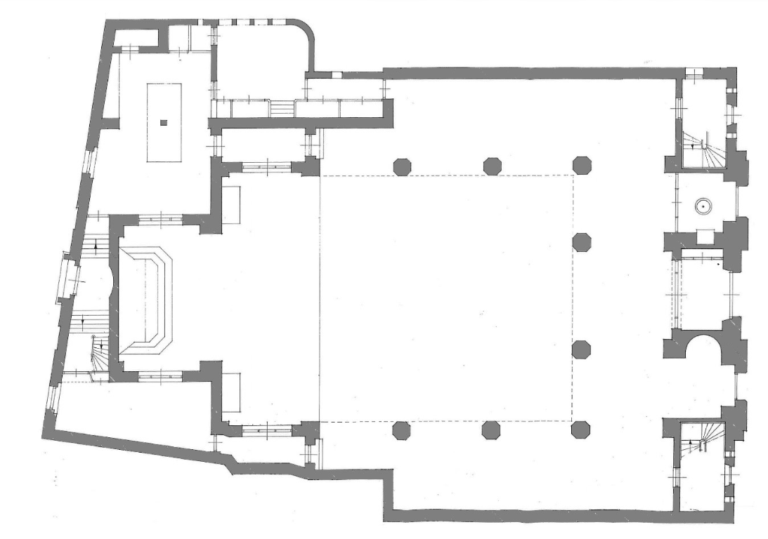 Vloerplan begane grond Groenmarktkerk Haarlem